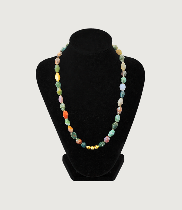 Colier Agat indian cu Zamac Gold 24K