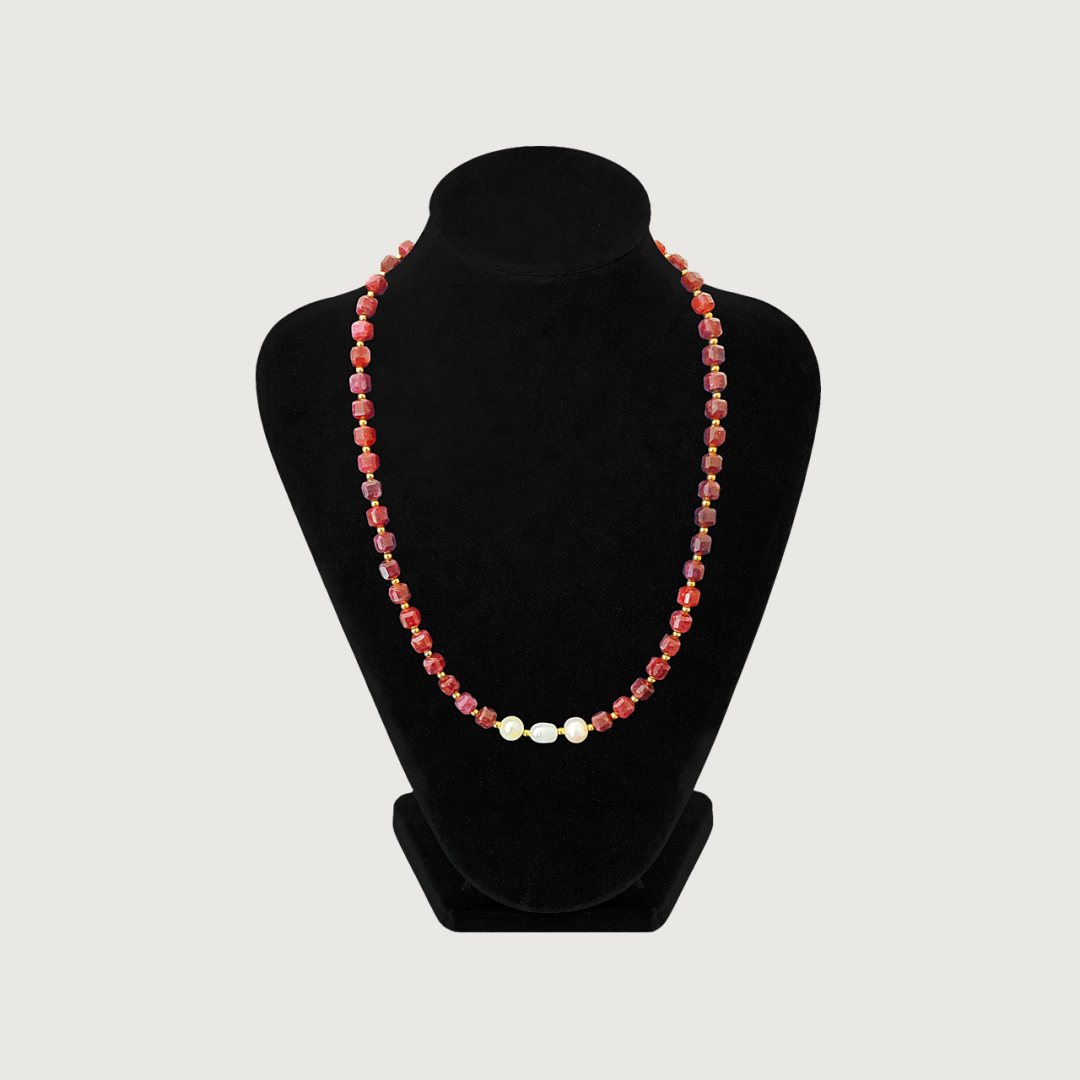 Colier Jad grenă + Perle de cultură