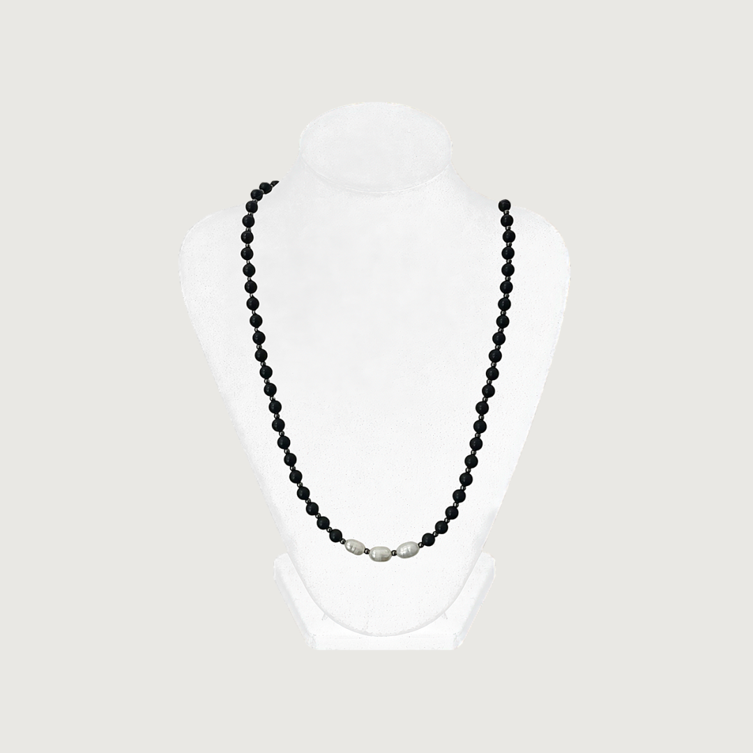 Colier Onix sfere + Perle de cultură