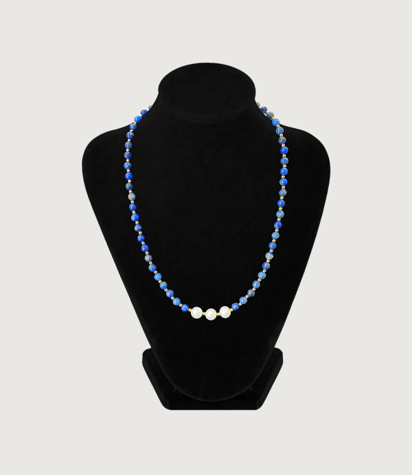 Colier Lapis Lazuli + Perle de cultură
