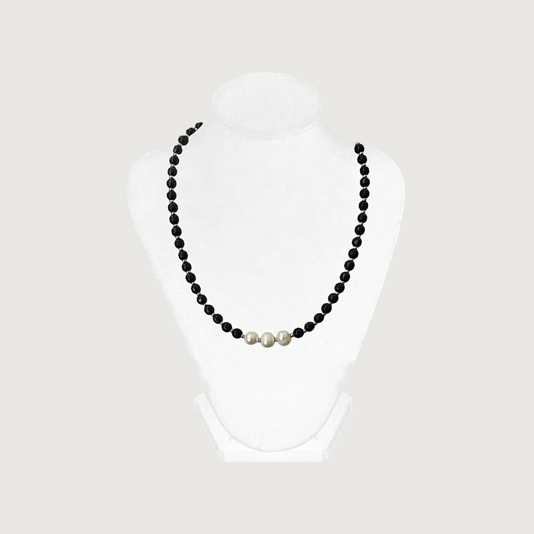 Colier Onix fațetat + Perle de cultură