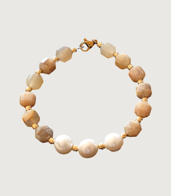 Brățară Piatra Soarelui naturală + Perle de cultură