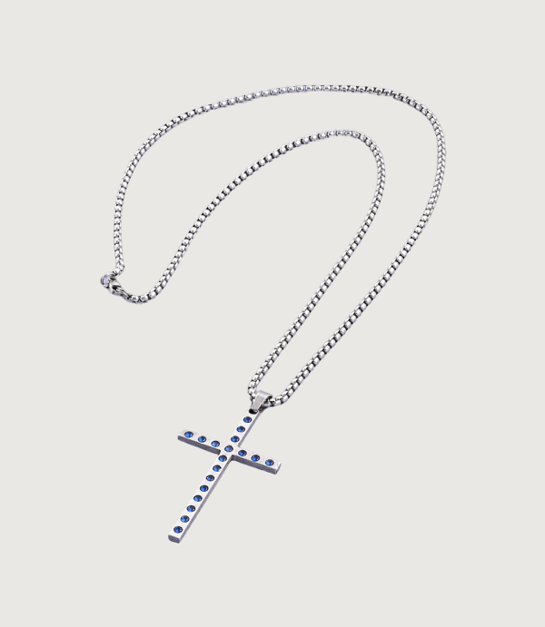 Lanț Inox Cruce Inox + Zirconia