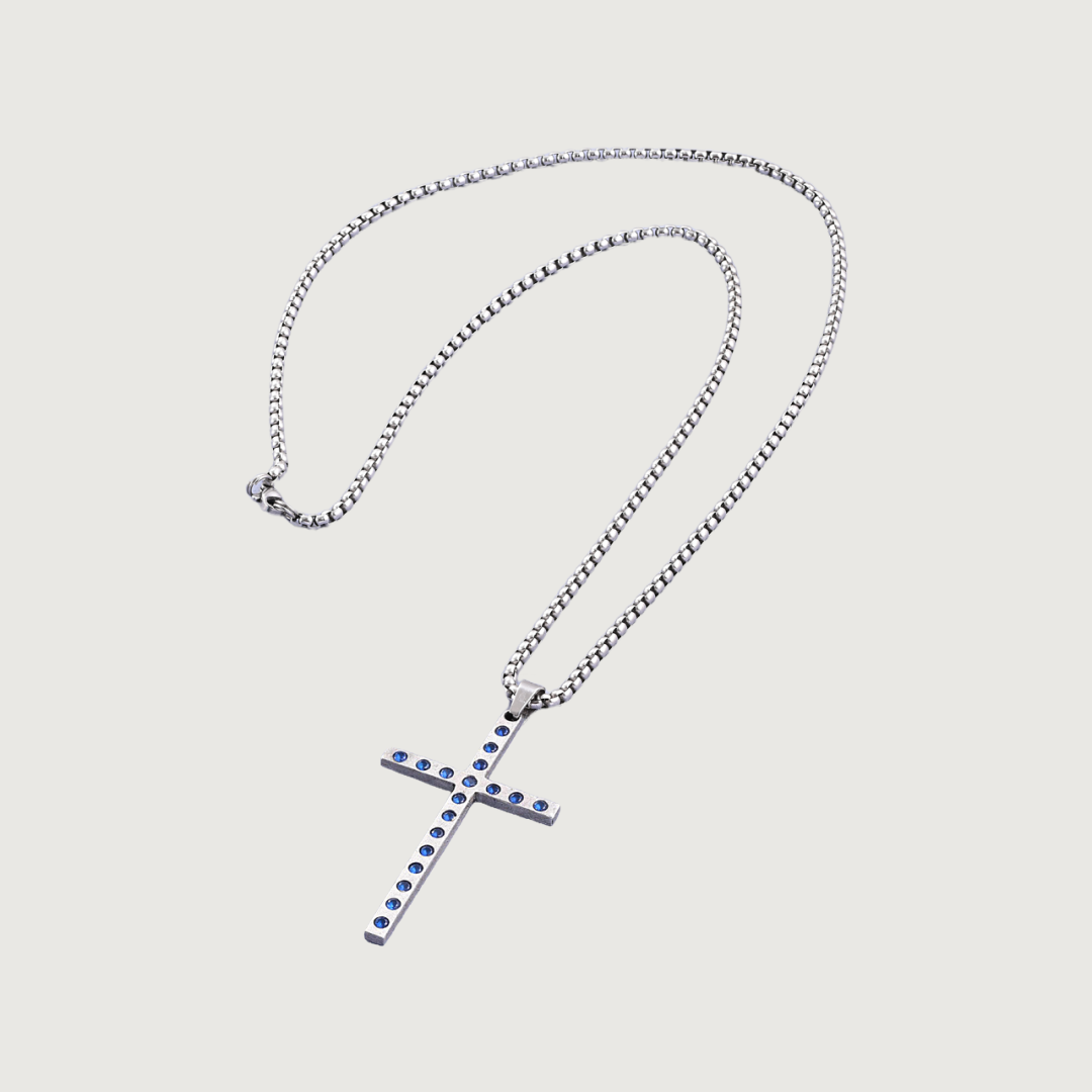 Lanț Inox Cruce Inox + Zirconia