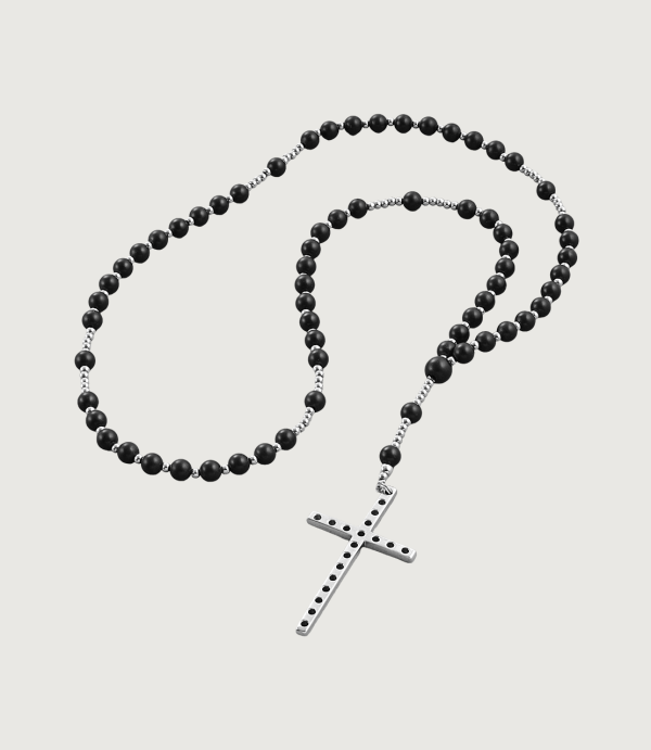 Rozariu Onix Cruce Inox + Zirconia