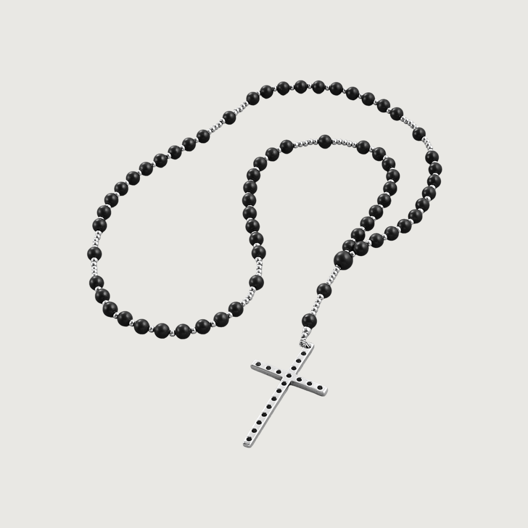 Rozariu Onix Cruce Inox + Zirconia