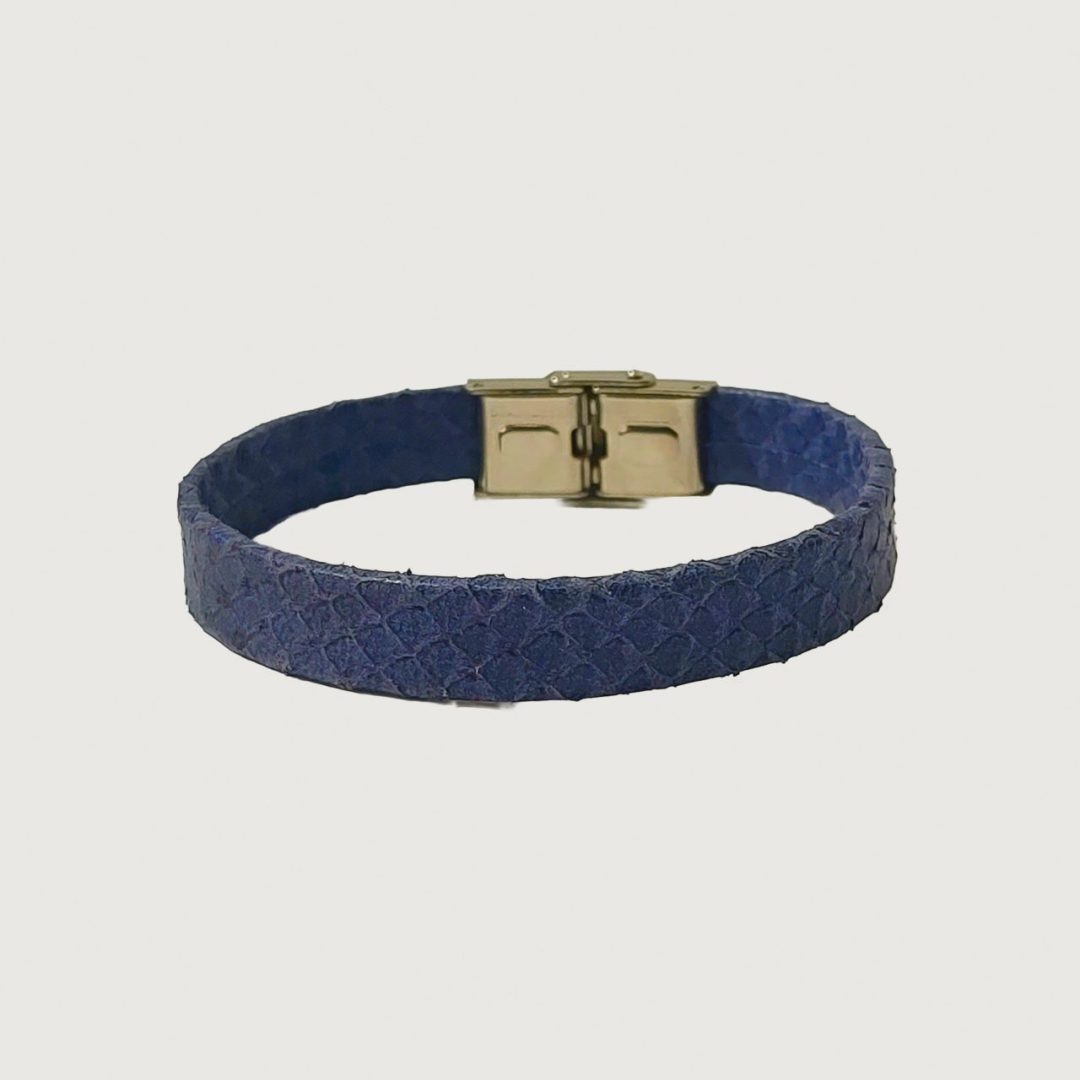 Brățară bleumarin imitație piele de șarpe